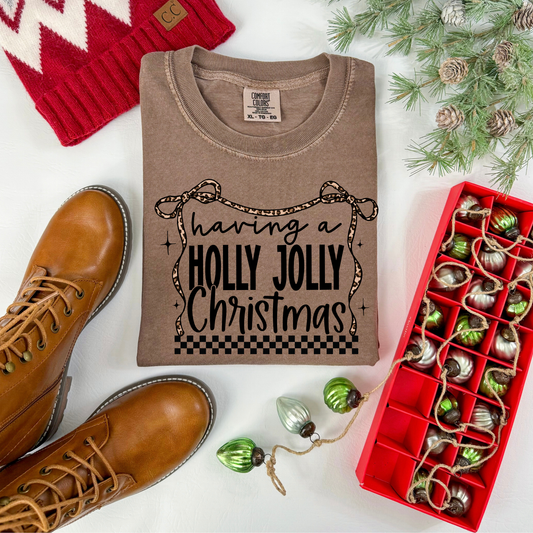Having a Holly Jolly Christmas DTF Transfer