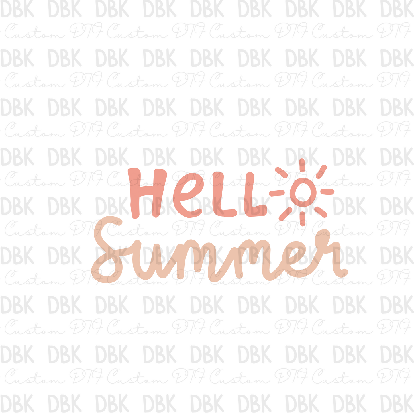 Hello Summer pink DTF Transfer S58
