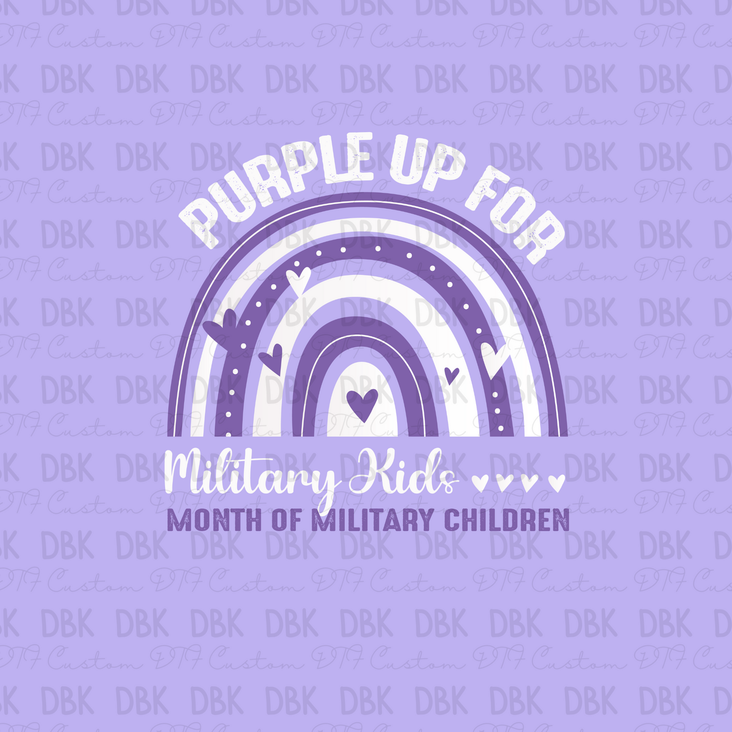 Purple up for Military kids DTF Transfer