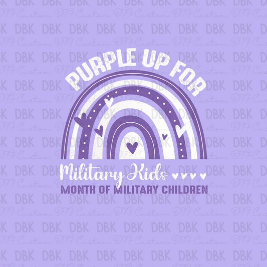 Purple up for Military kids DTF Transfer