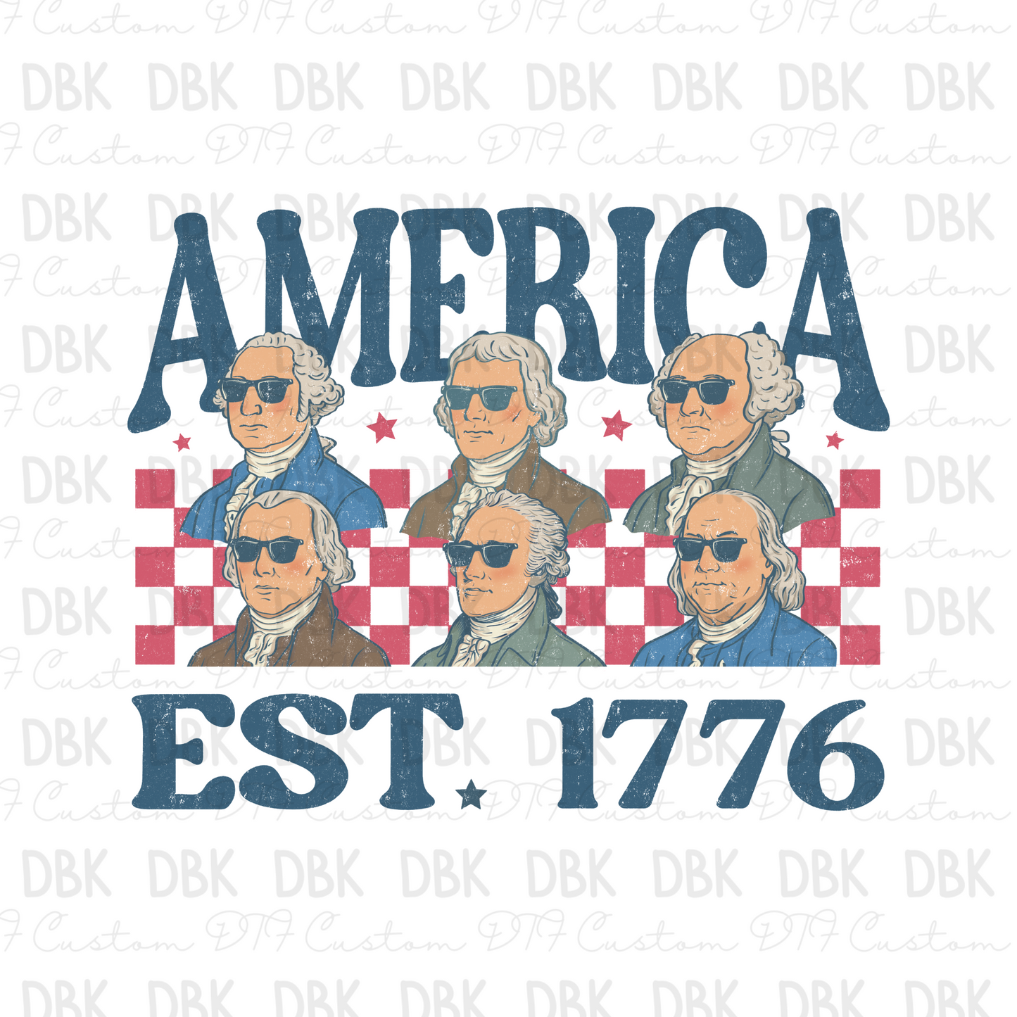 America 1776 DTF Transfer BLUE