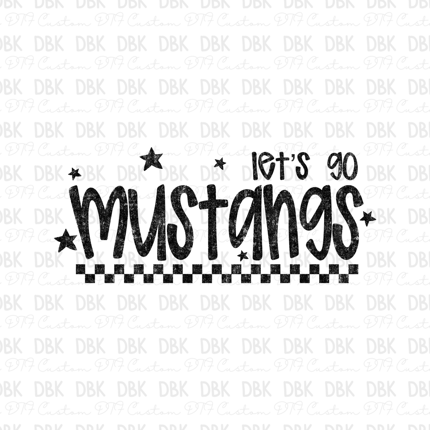 MUSTANGS DTF Transfer BLACK