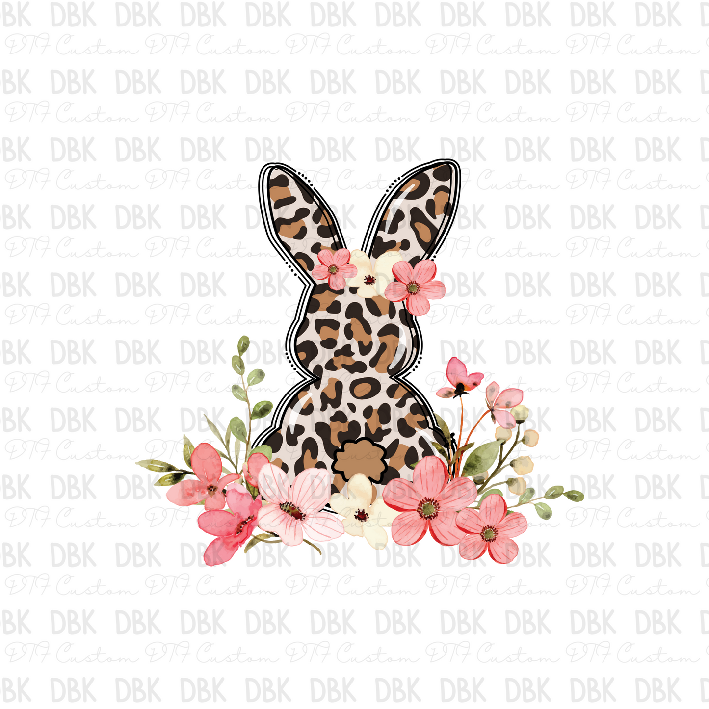Floral Bunny DTF transfer W41