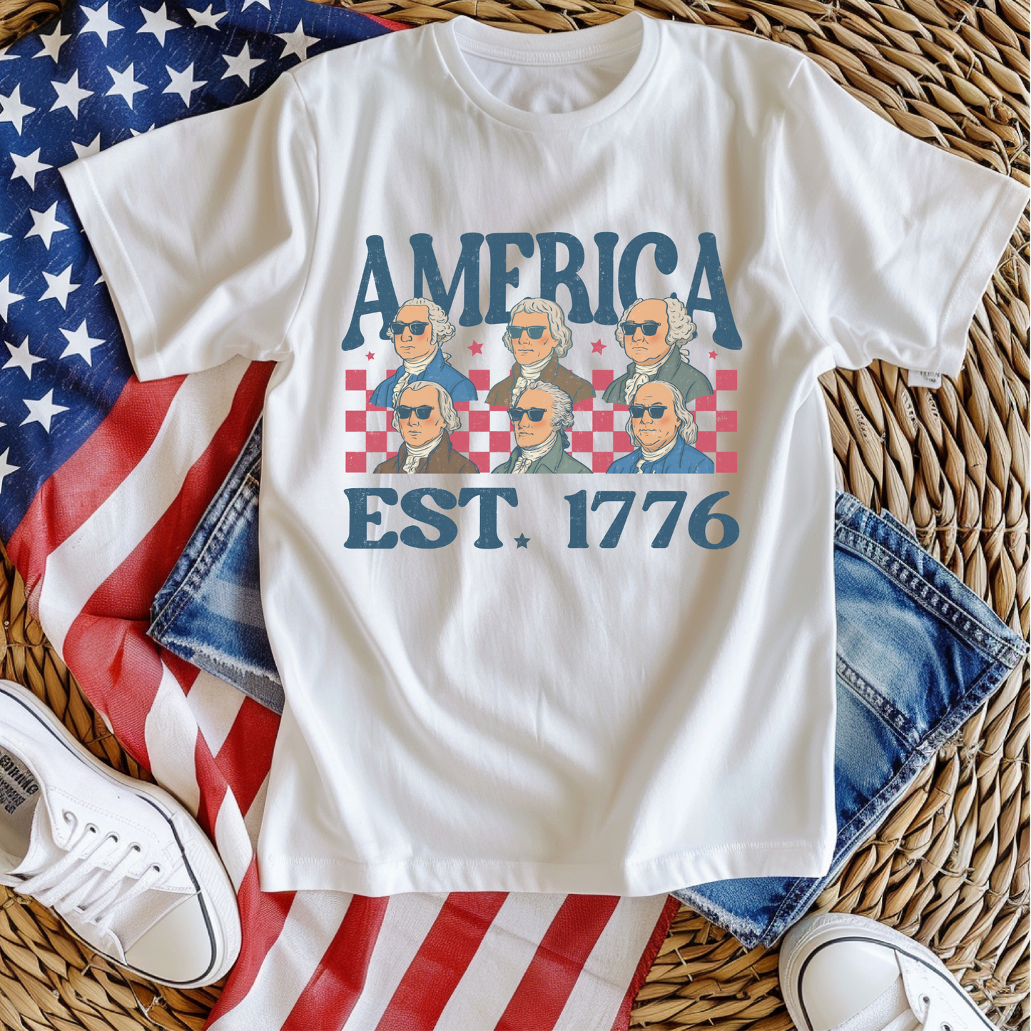 America 1776 DTF Transfer BLUE