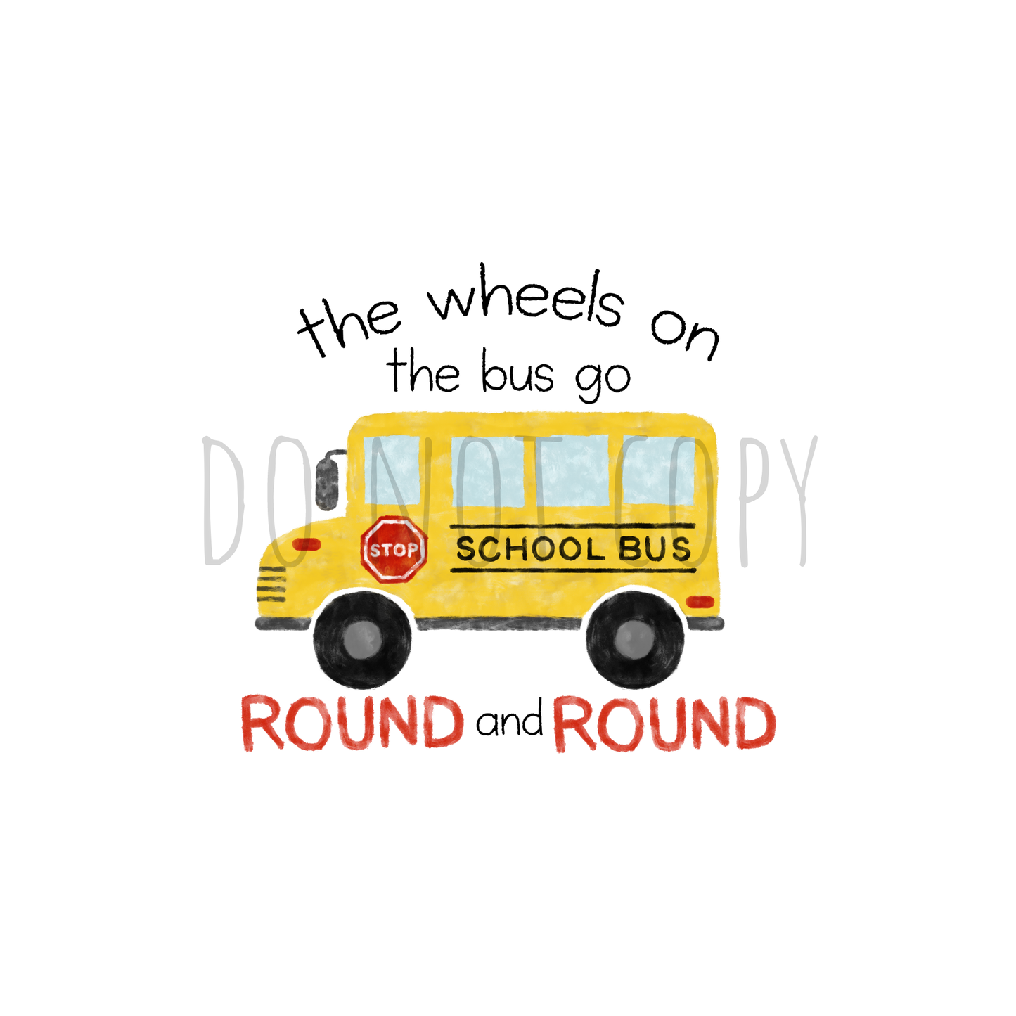 The wheels on the bus DTF transfer A15