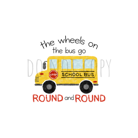 The wheels on the bus DTF transfer A15