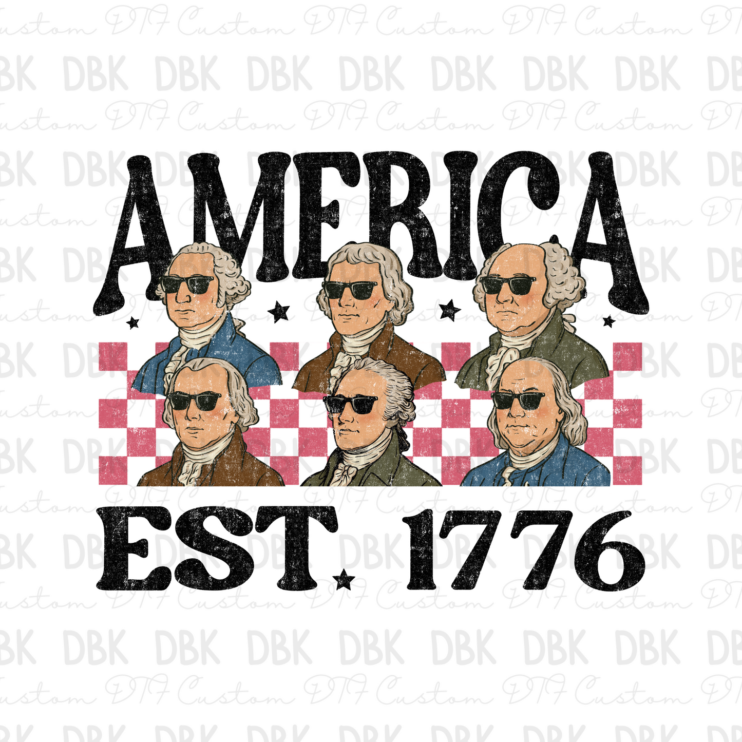 America 1776 DTF Transfer BLACK
