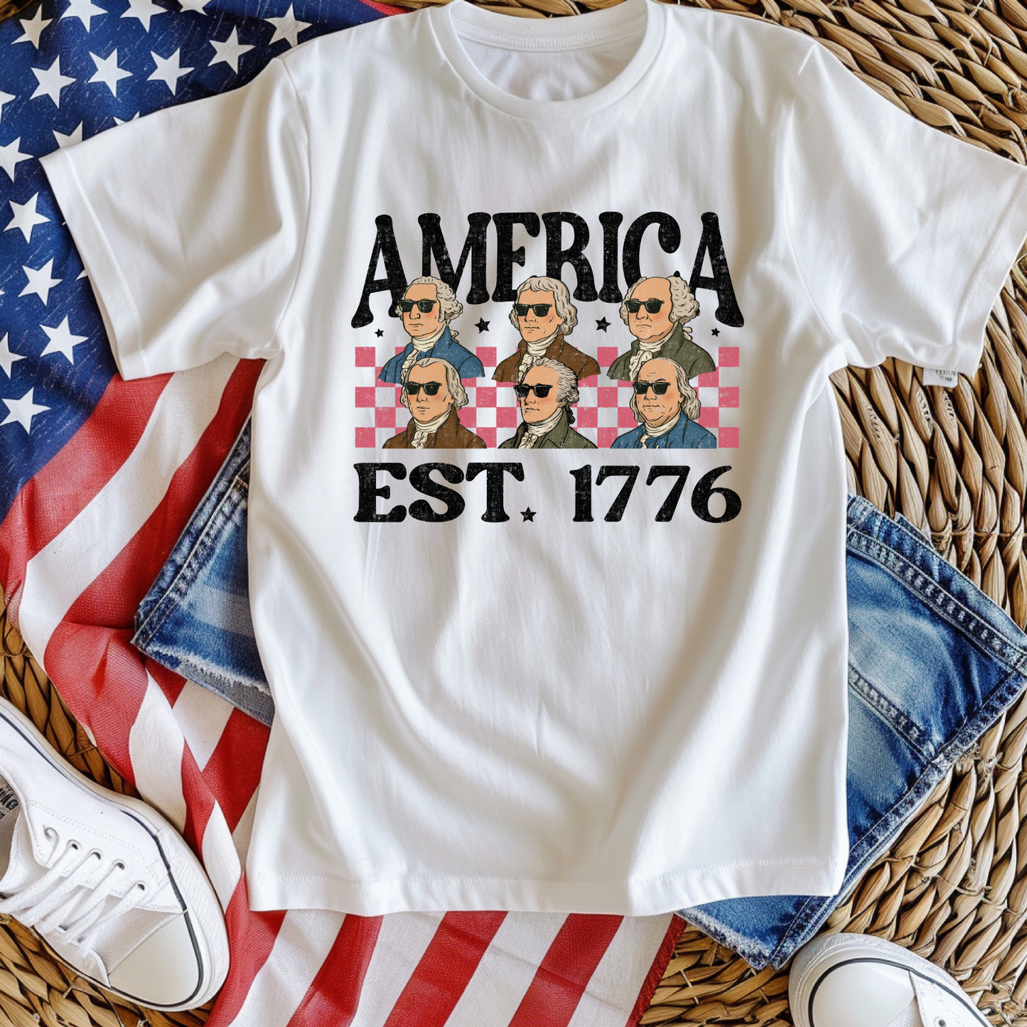 America 1776 DTF Transfer BLACK