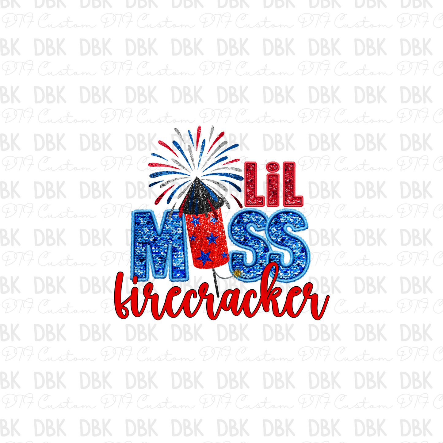 Lil miss Firecracker DTF Transfer R4