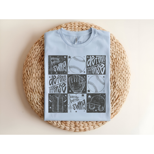 Baseball Things DTF Transfer GREY C207