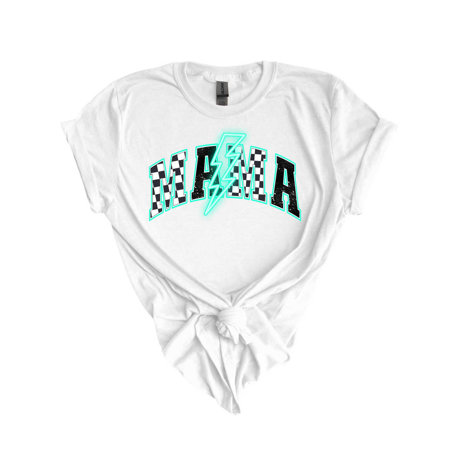 Mama Teal Bolt DTF transfer N30