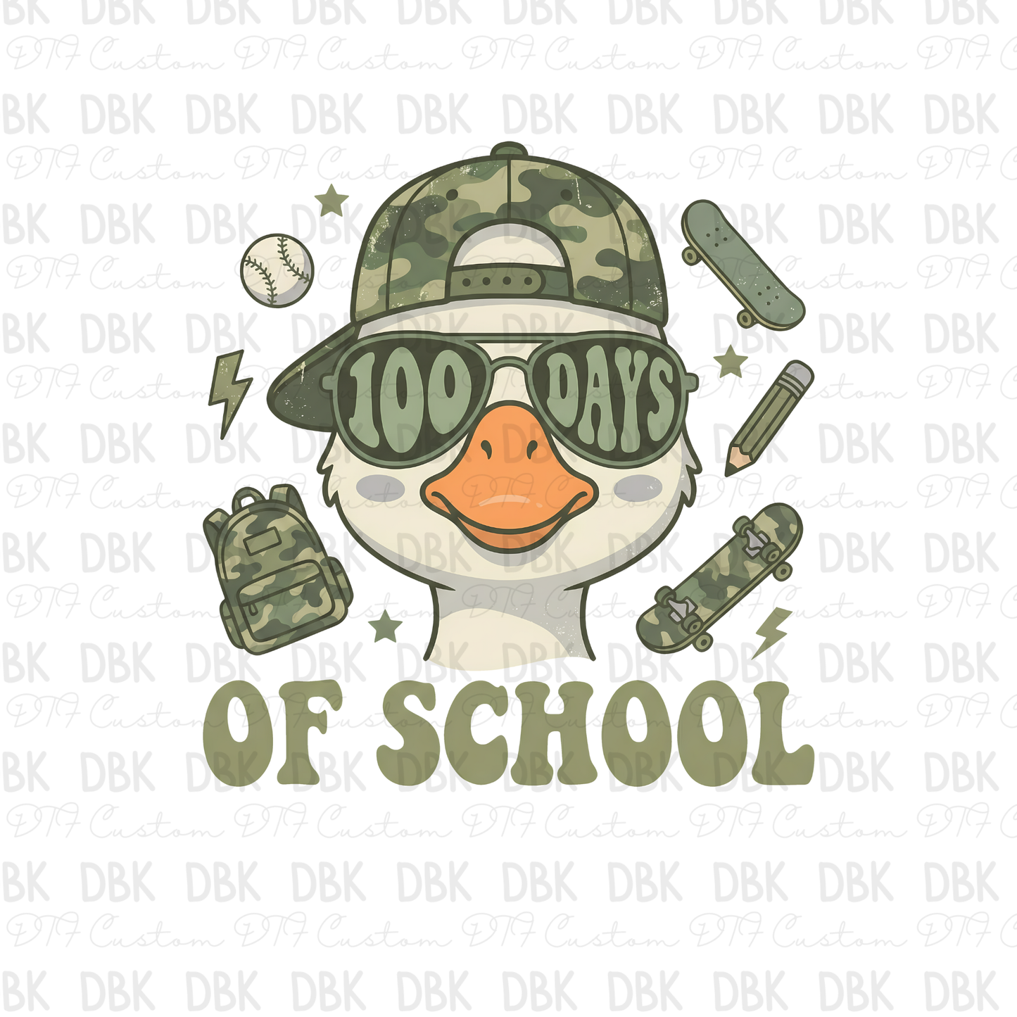 100 days of school duck DTF Transfer A289