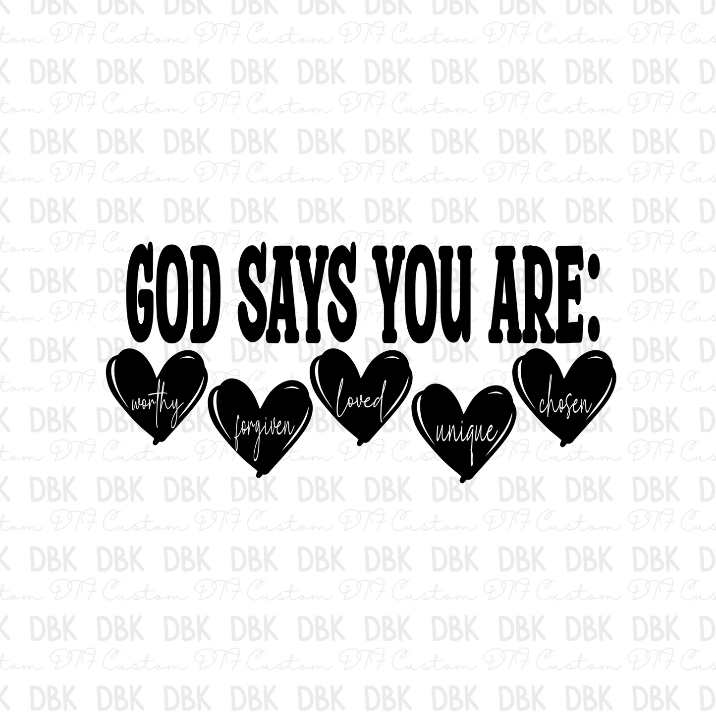 God says you are DTF transfer FT68