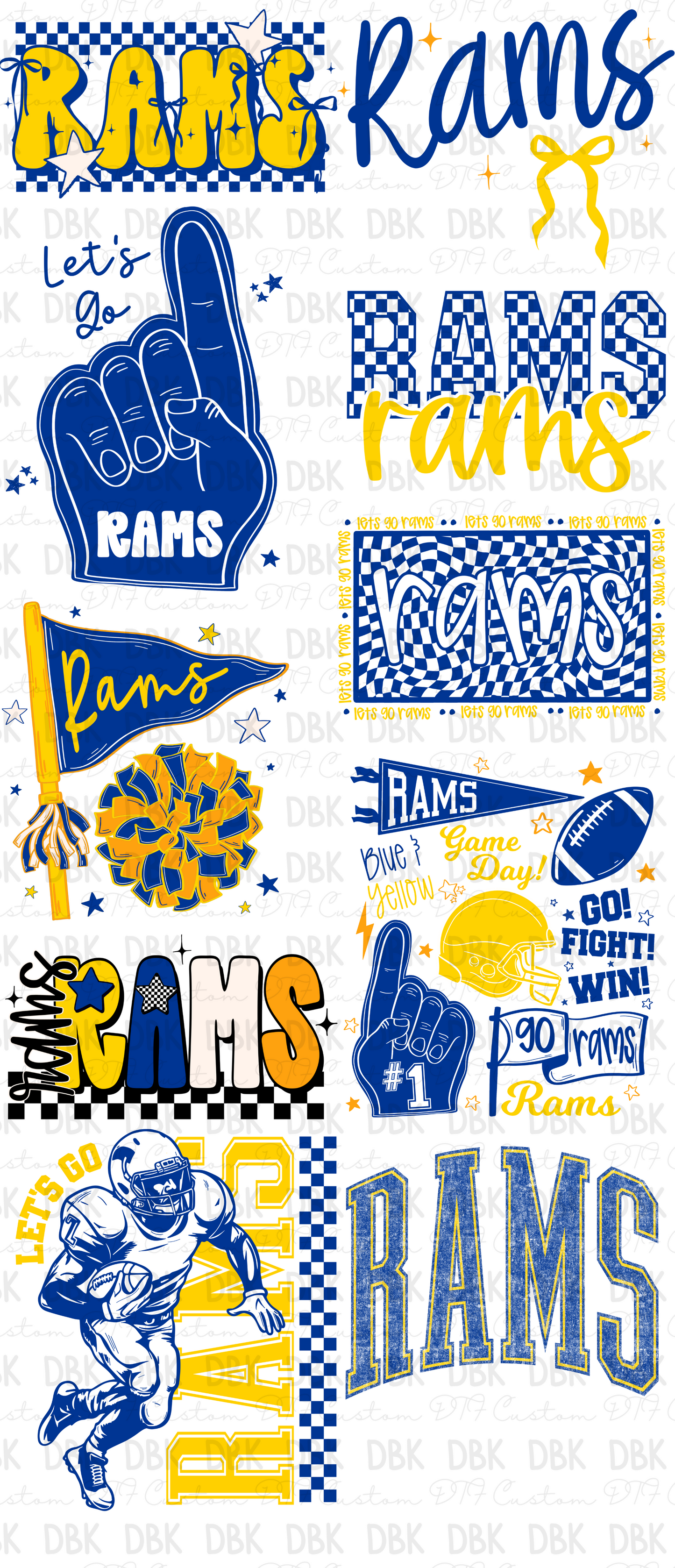 Rams Pre-Made Gang Sheet