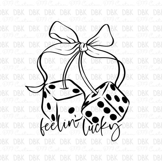 Feelin Lucky DTF transfer BLACK