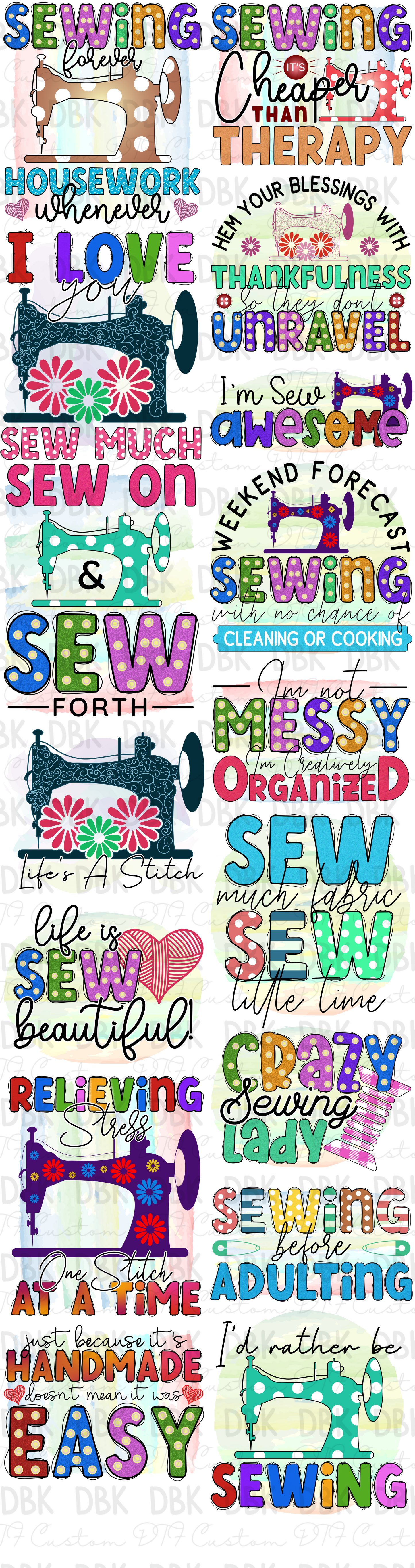 Sewing Pre-Made Gang Sheet P54