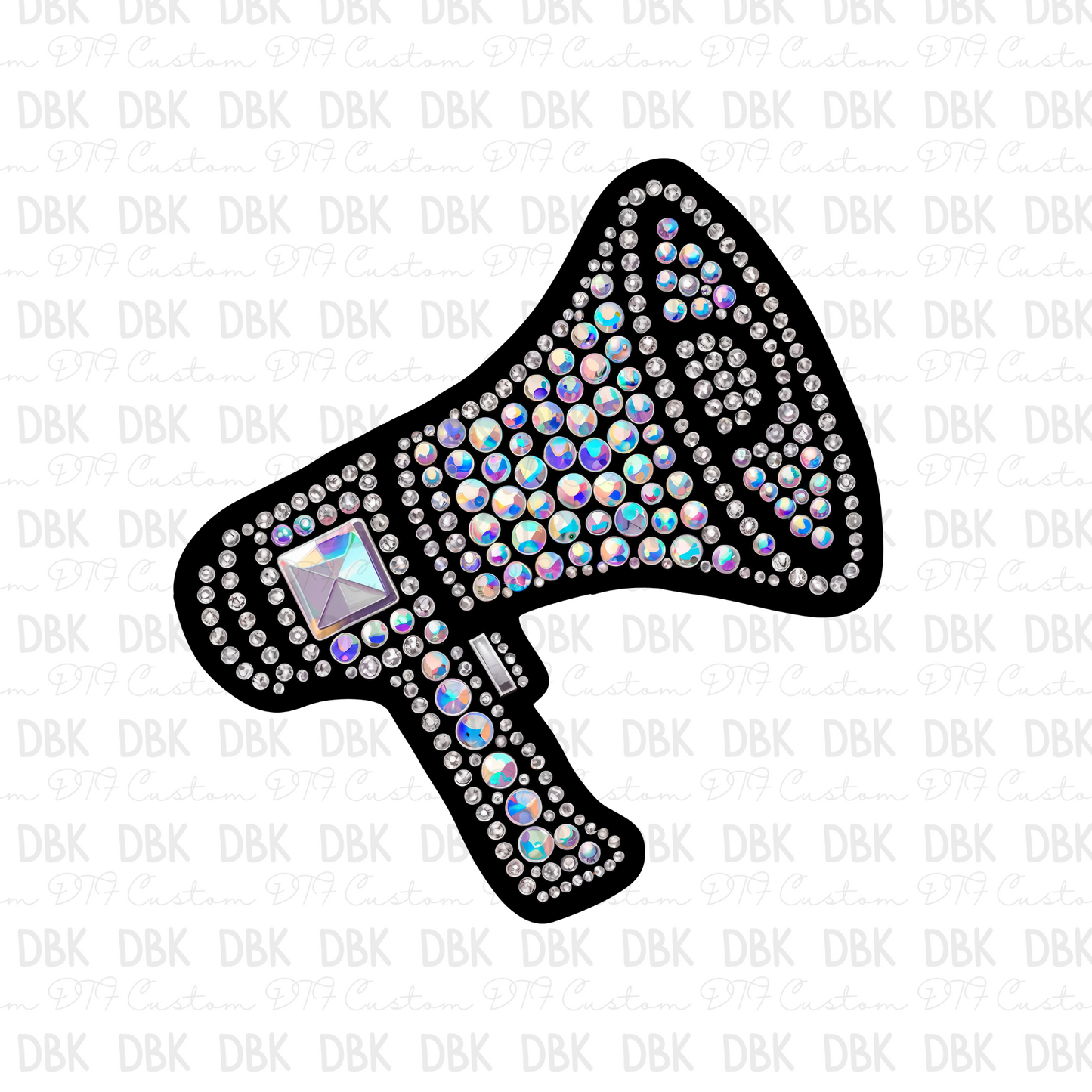 Rhinestone Megaphone DTF transfer