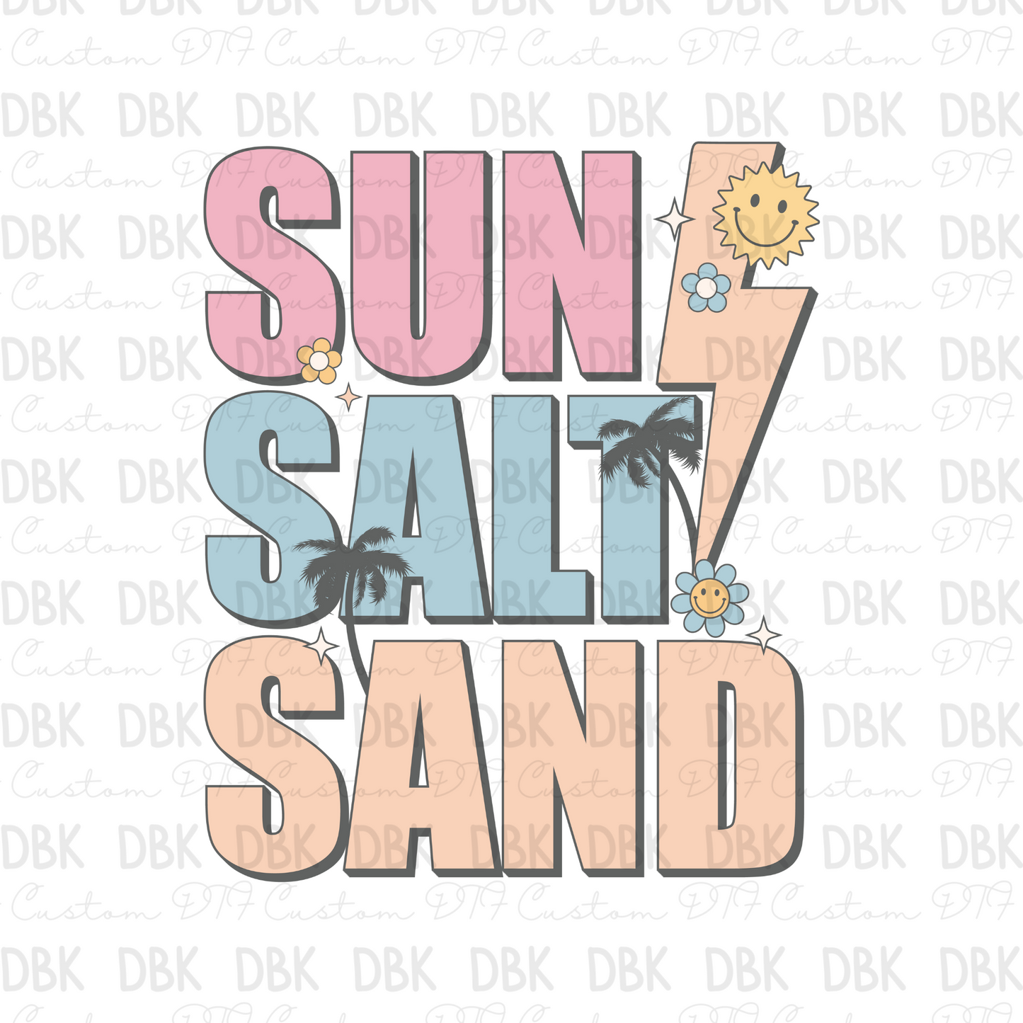 sun salt sand DTF Transfer S61