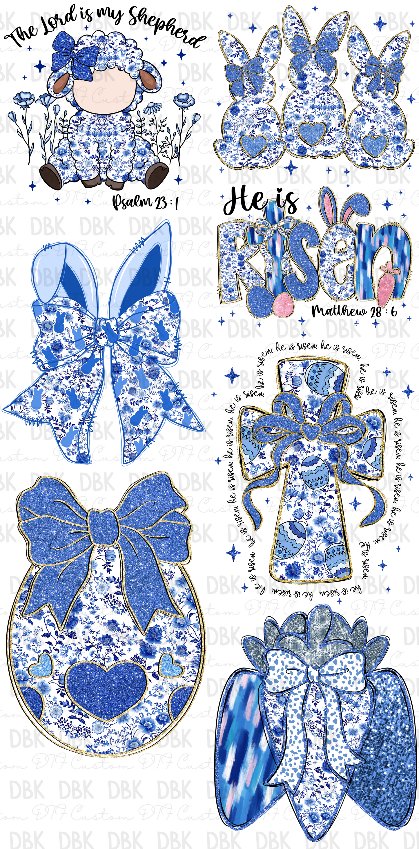 Blue Easter Pre-Made Gang Sheet P162