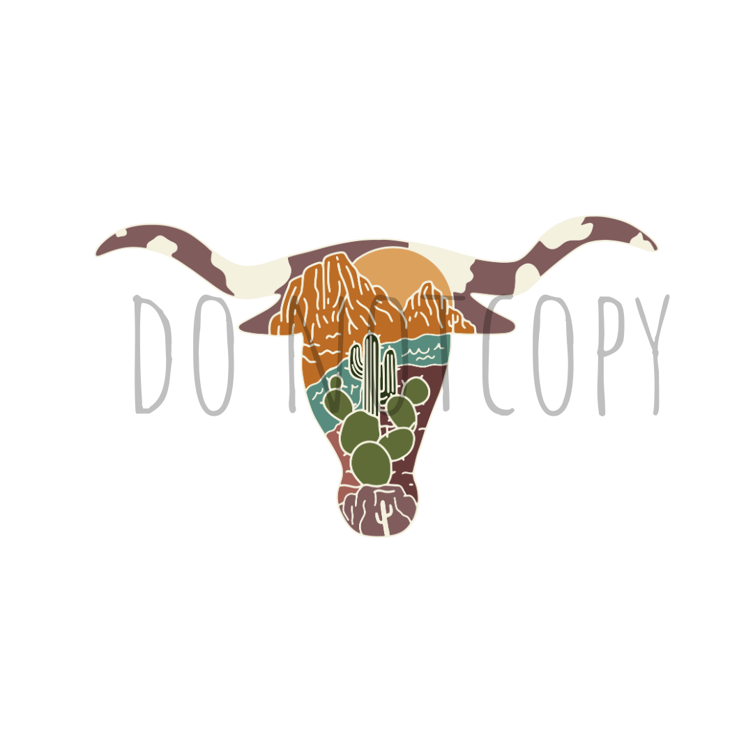 Desert Skull DTF transfer