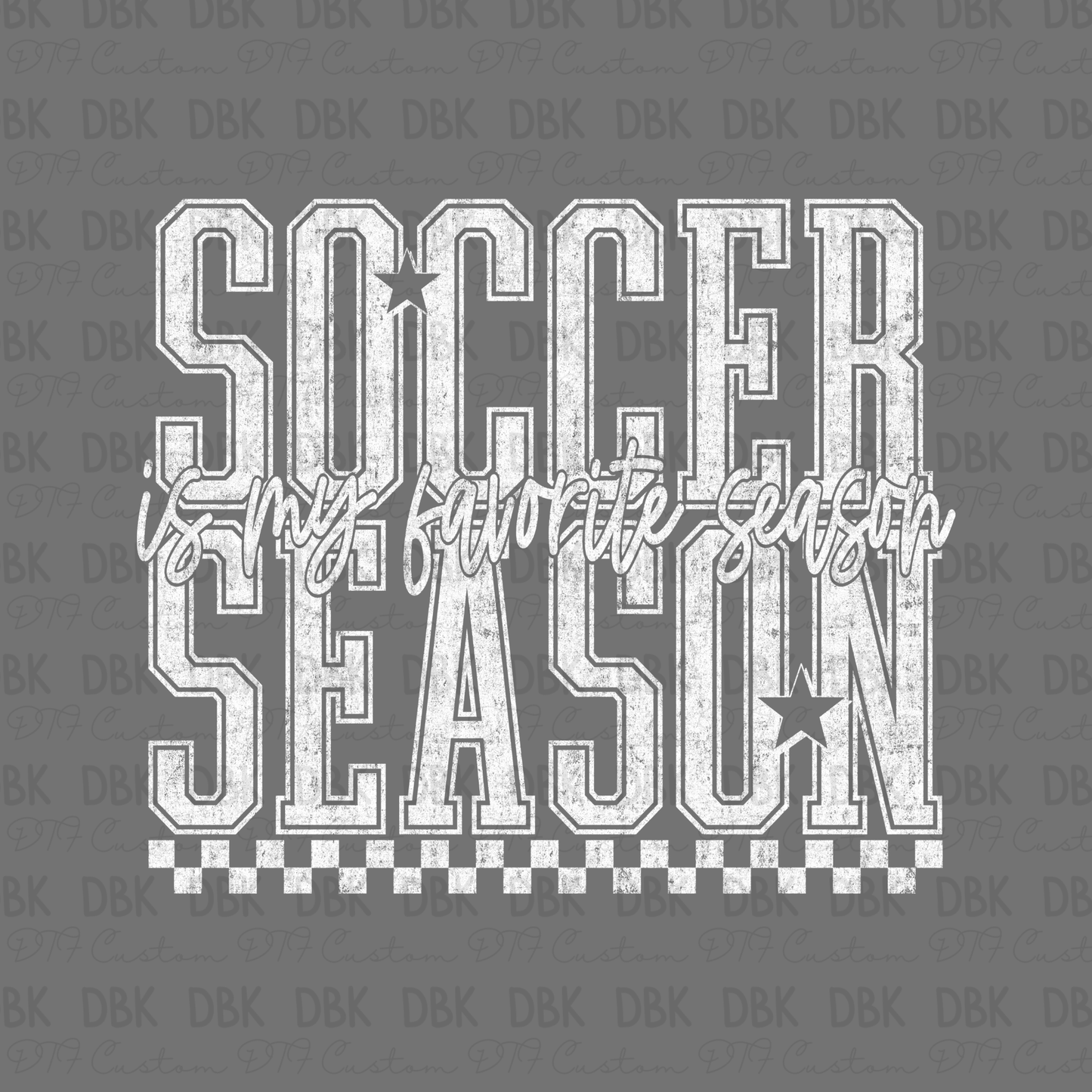 Soccer Season DTF Transfer WHITE C173