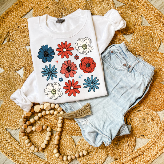 RWB Floral DTF Transfer R150