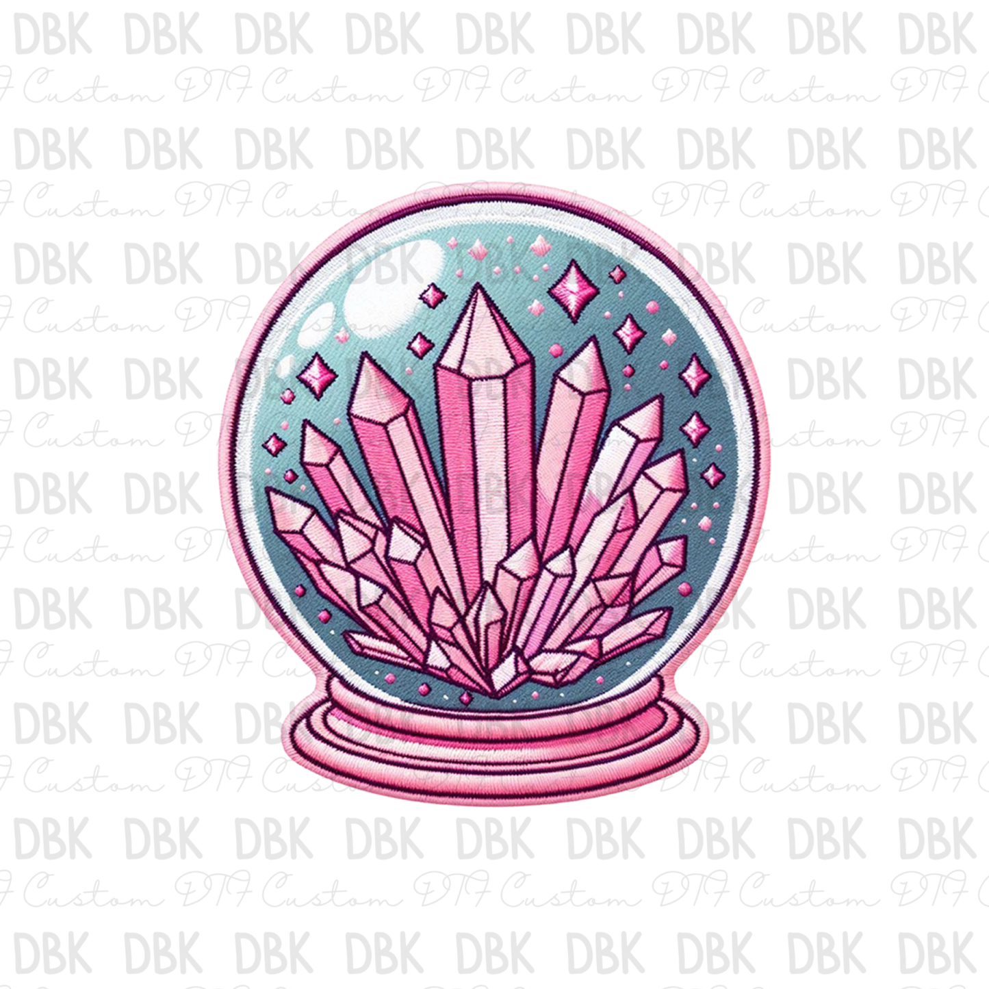 Pink Crystals DTF transfer B78