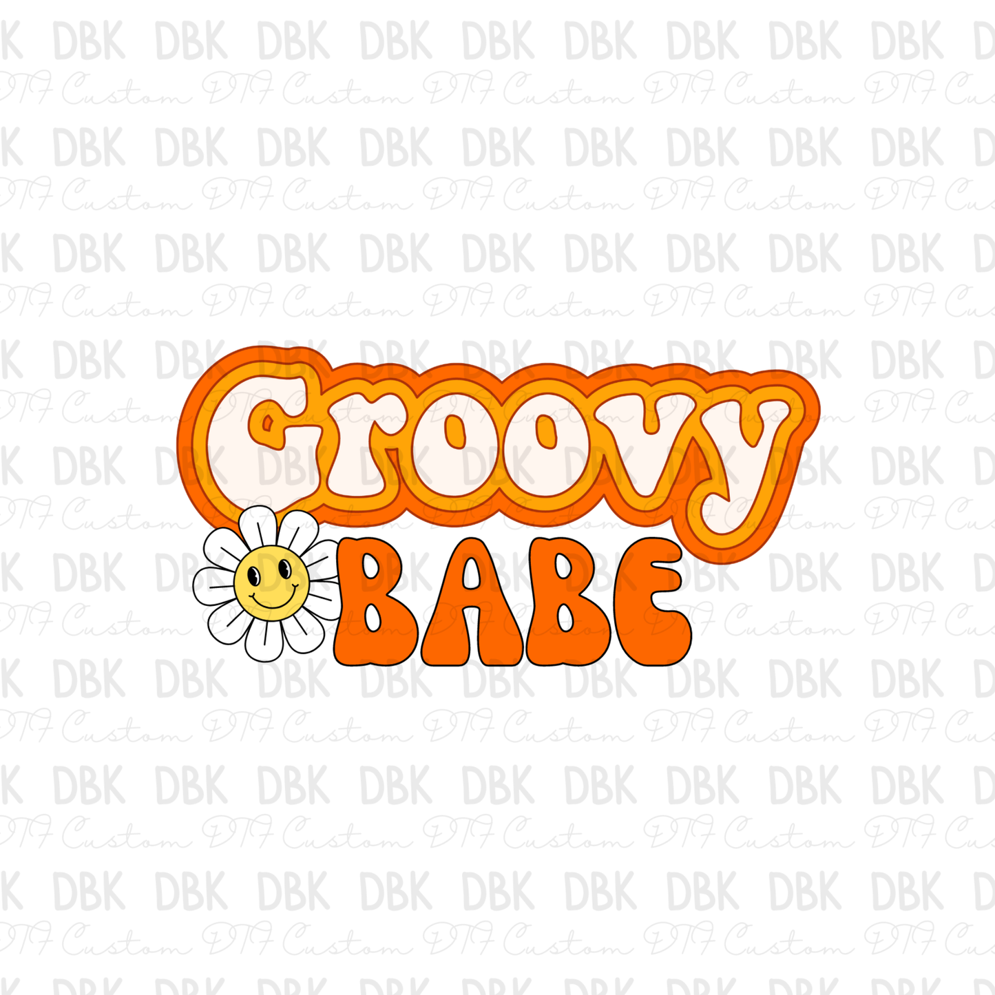 Groovy Babe DTF transfer