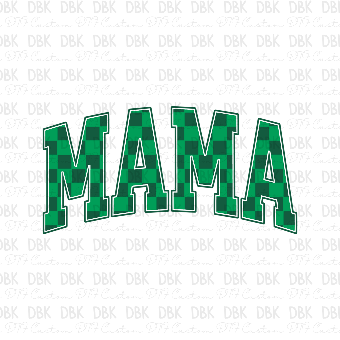 Green Check Mama DTF Transfer N286