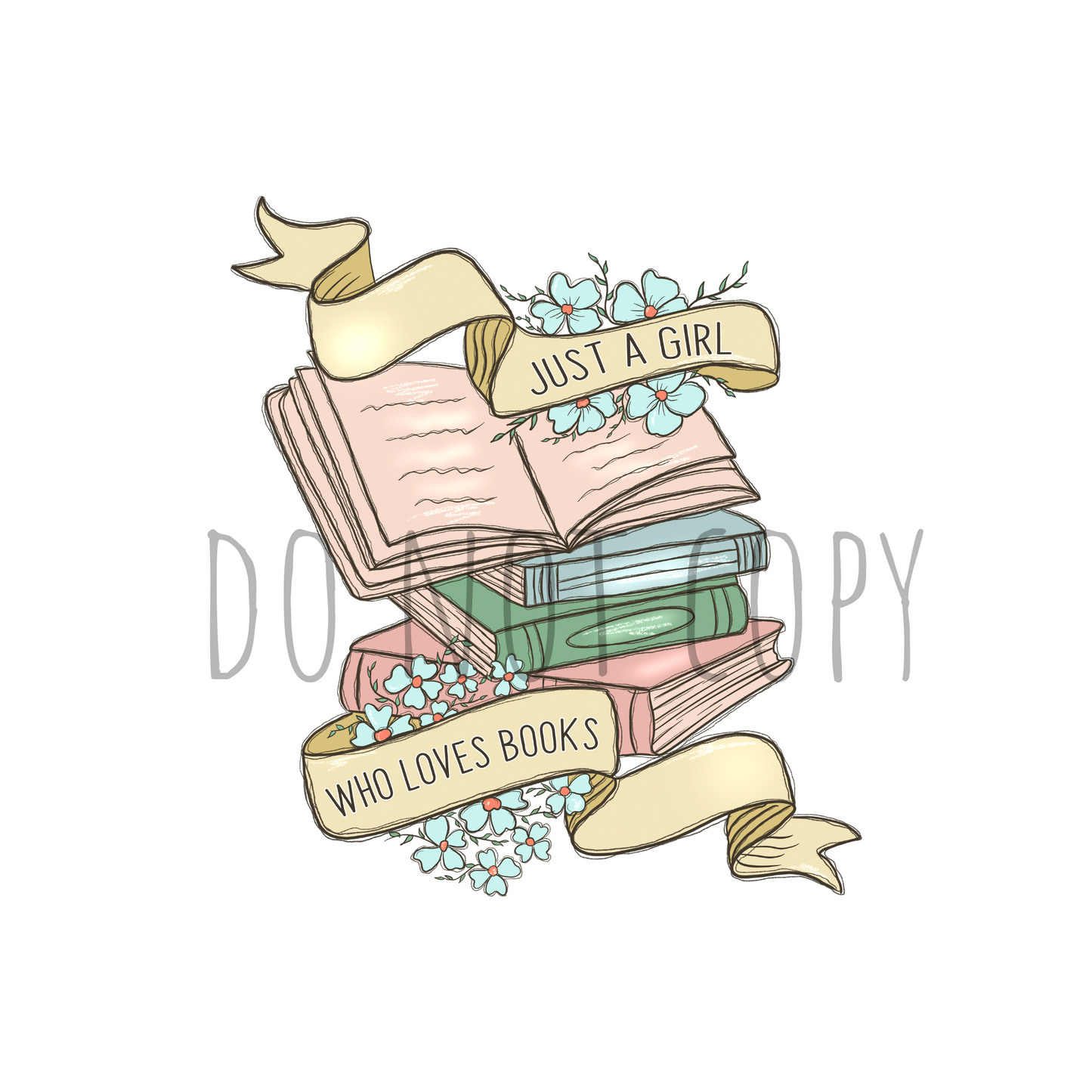 Just a girl who loves books DTF transfer D7