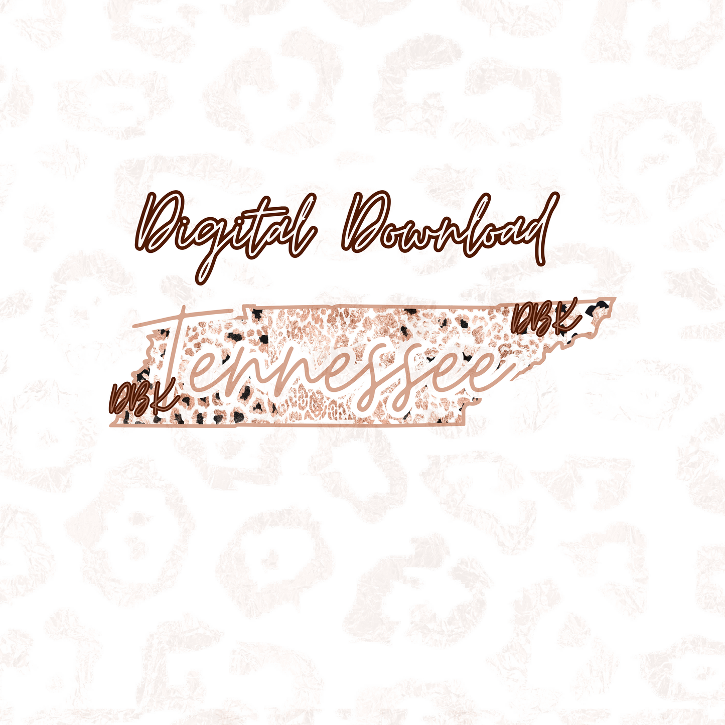 Tennessee Rose Gold Leopard Digital Download