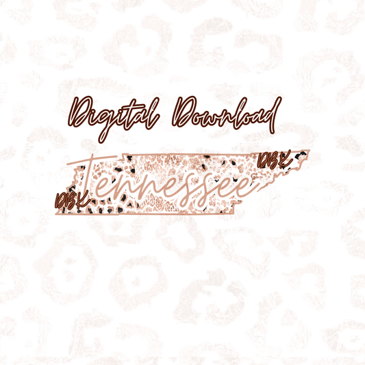 Tennessee Rose Gold Leopard Digital Download