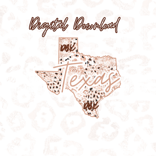 Texas Rose Gold Leopard Digital Download