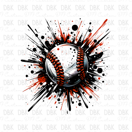 Splatter Baseball DTF Transfer C223