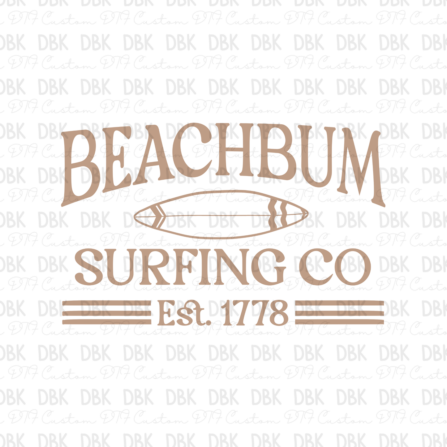 beachbum brown DTF Transfer S84