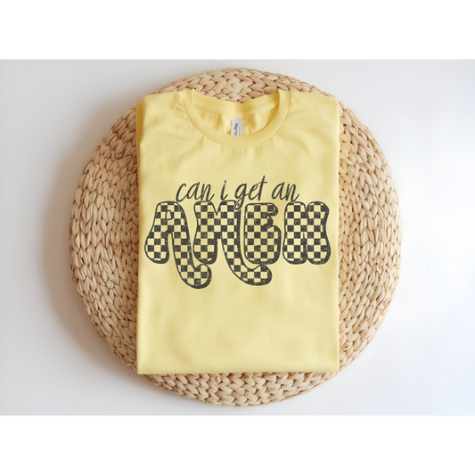 Can I get an Amen DTF Transfer GREY FT19