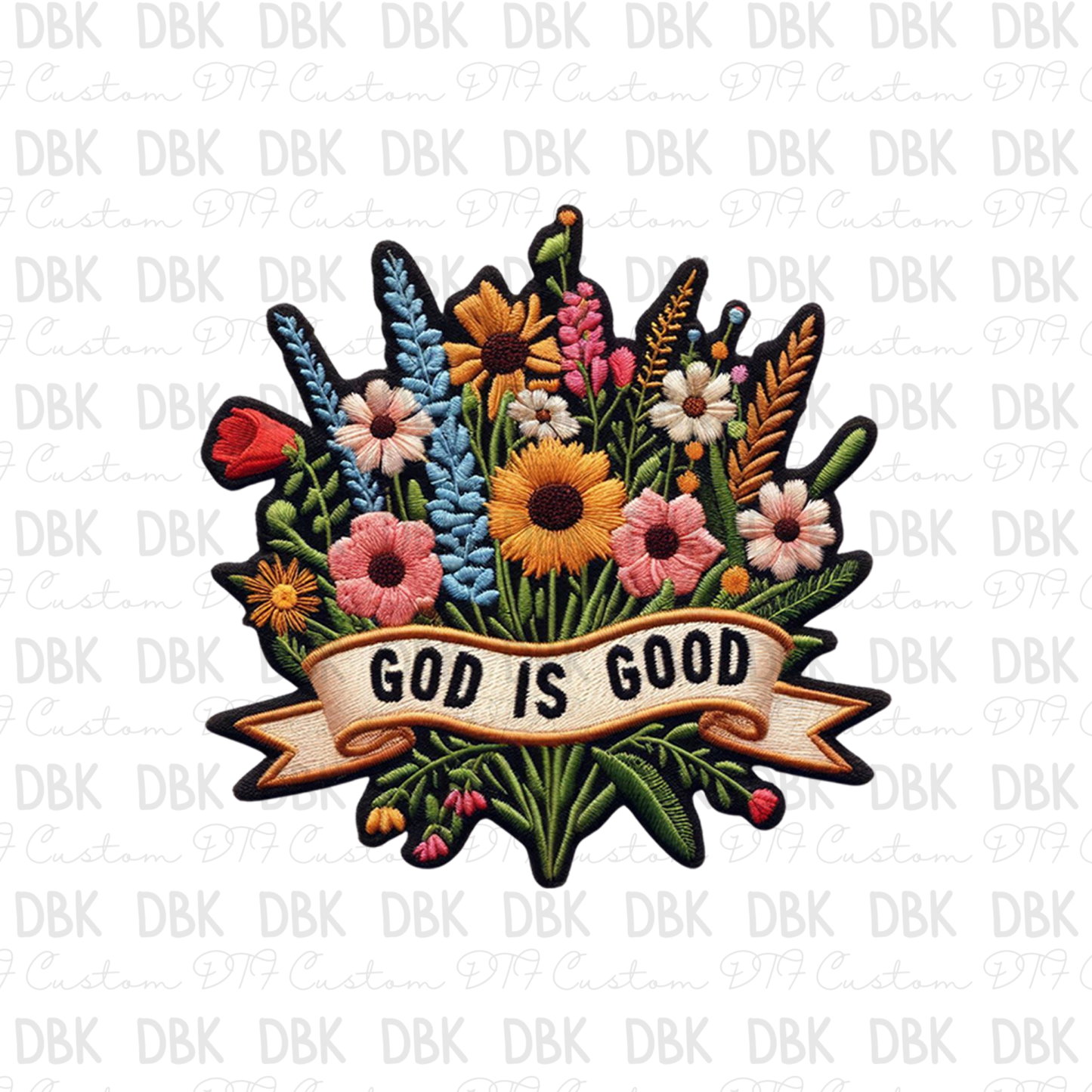 God is good DTF transfer B75