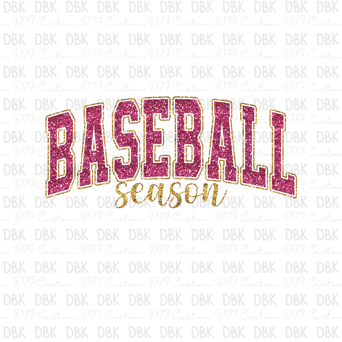 Baseball Pink DTF transfer C51