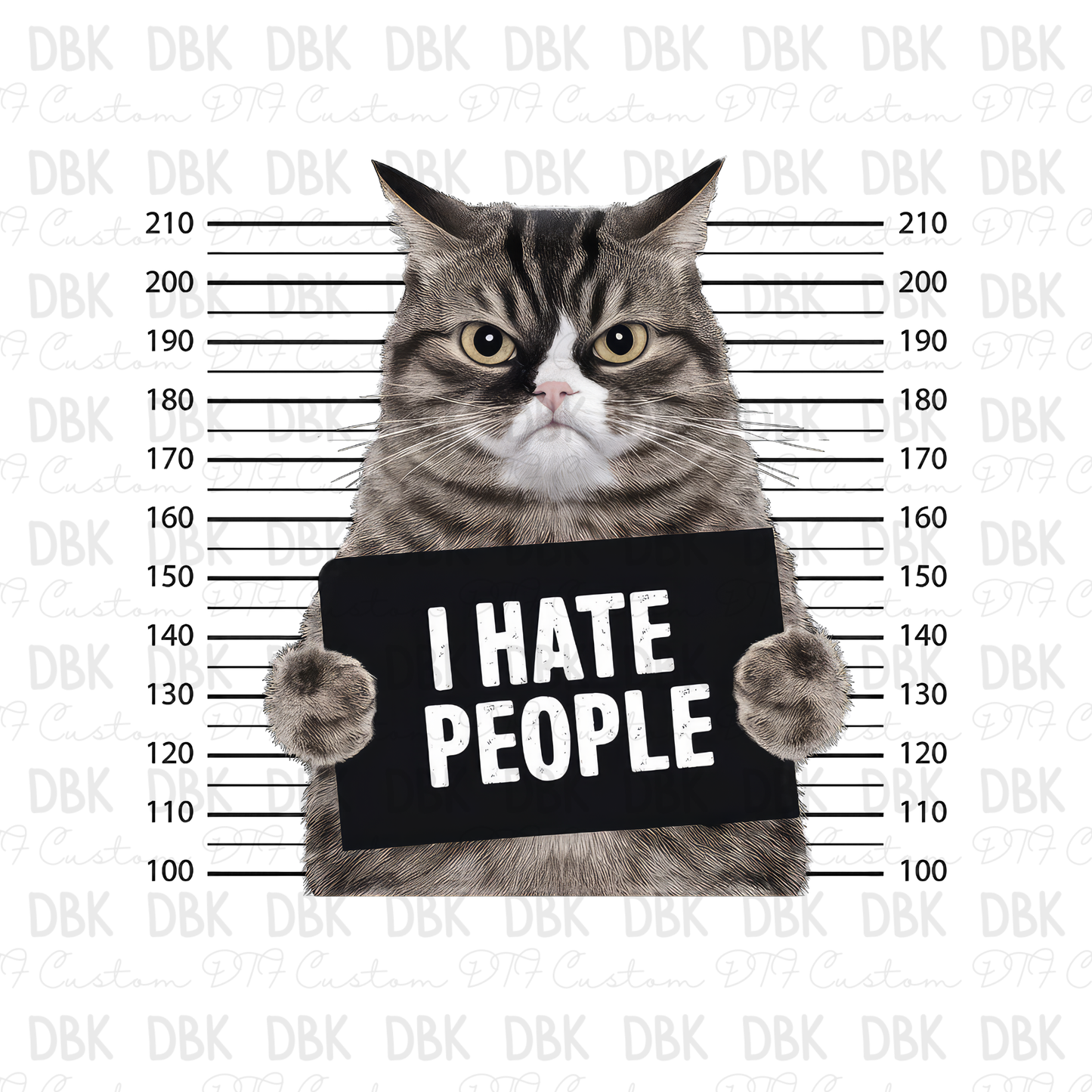 I hate people cat DTF Transfer I340