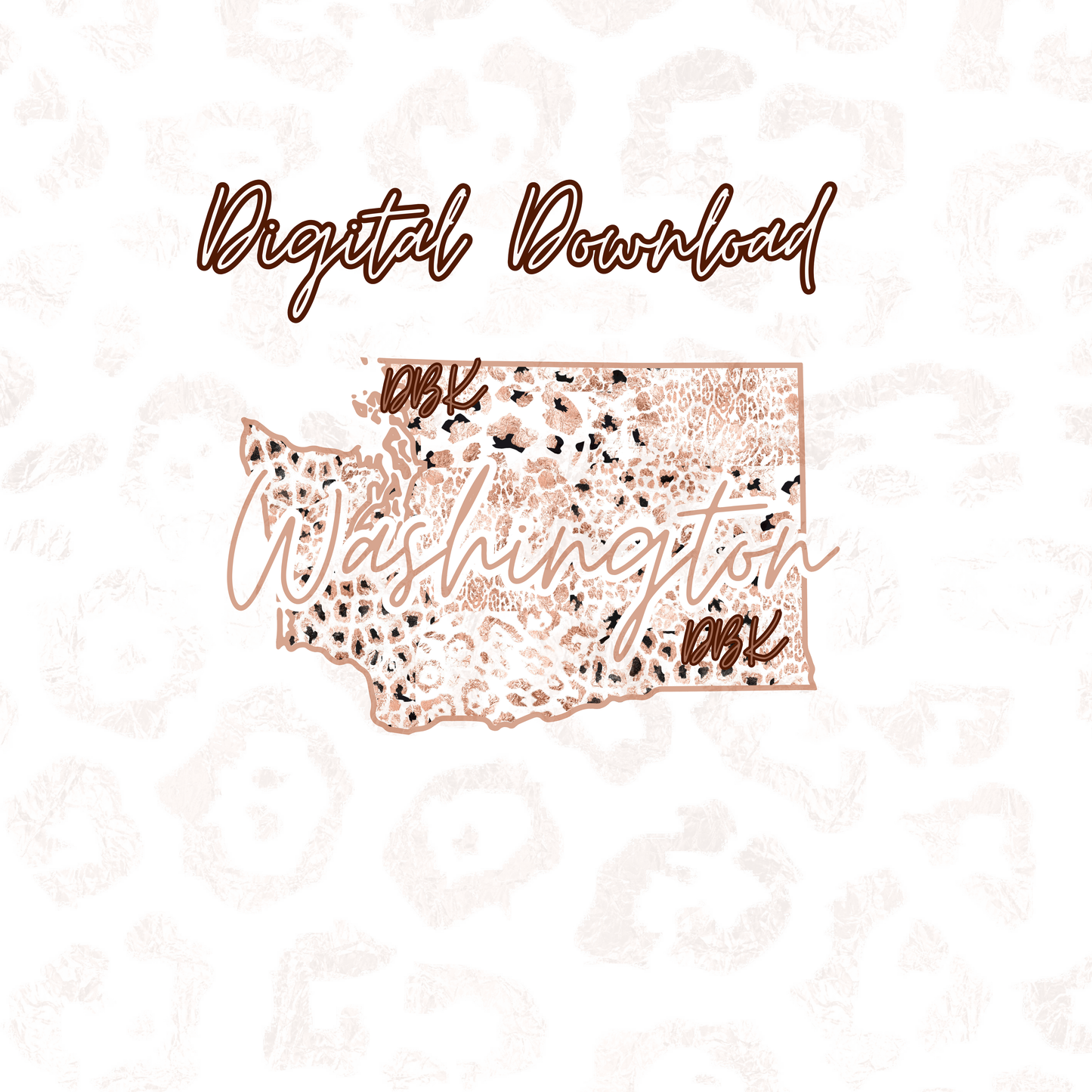Washington Rose Gold Leopard Digital Download