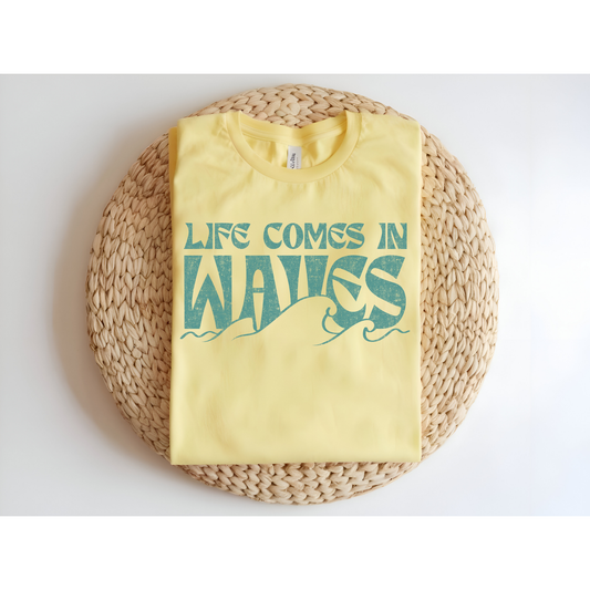 Life comes in waves DTF Transfer LIGHT TEAL