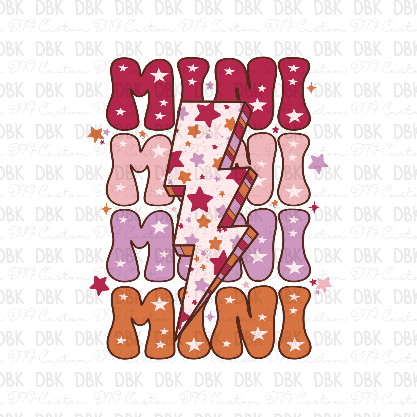 mini stars DTF Transfer