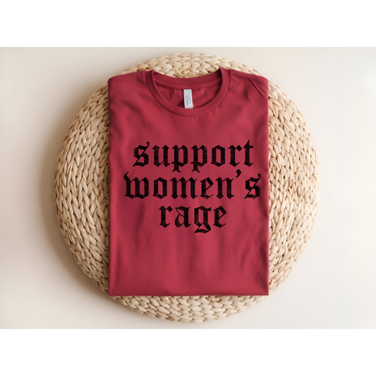 Support Women's Rage DTF Transfer BLACK