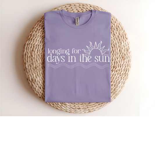 Longing for days in the sun DTF Transfer WHITE