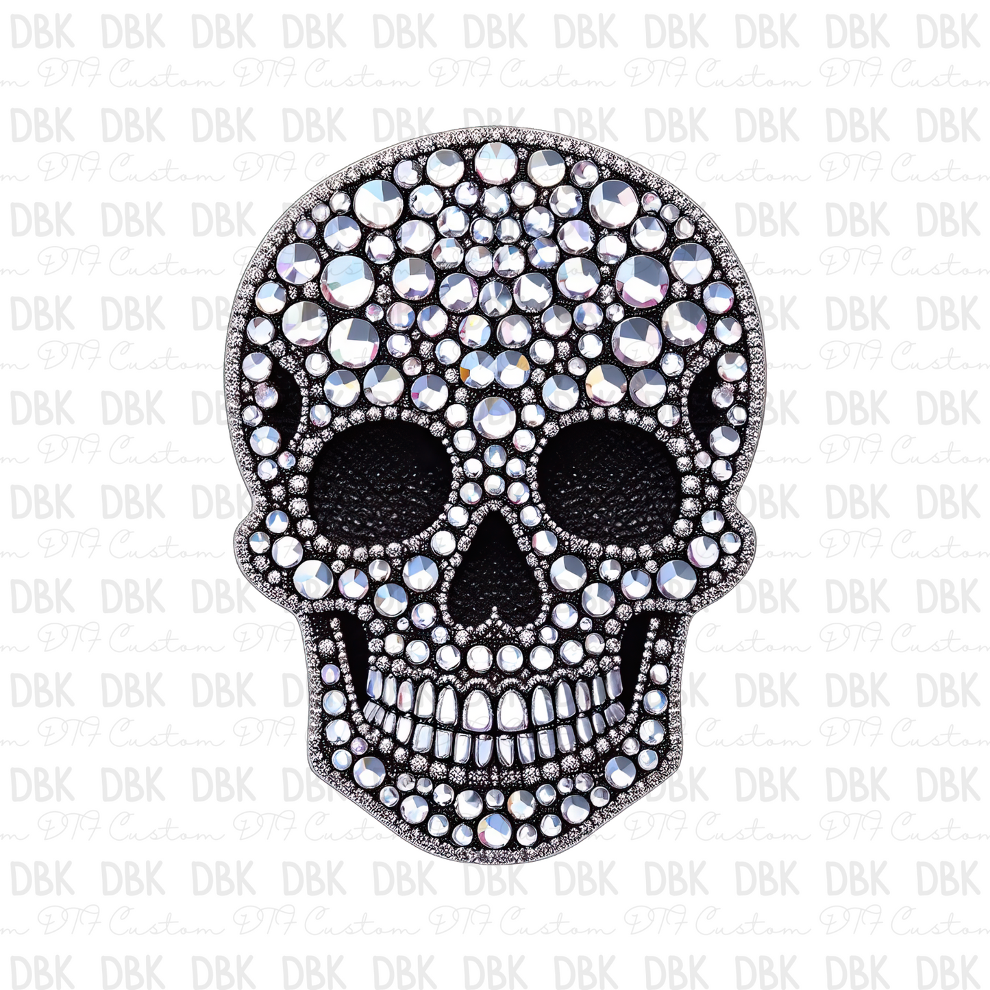 Jewel skull DTF transfer B93