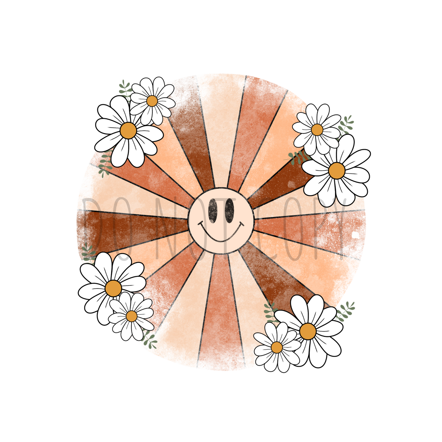 Smiley & Flowers DTF transfer