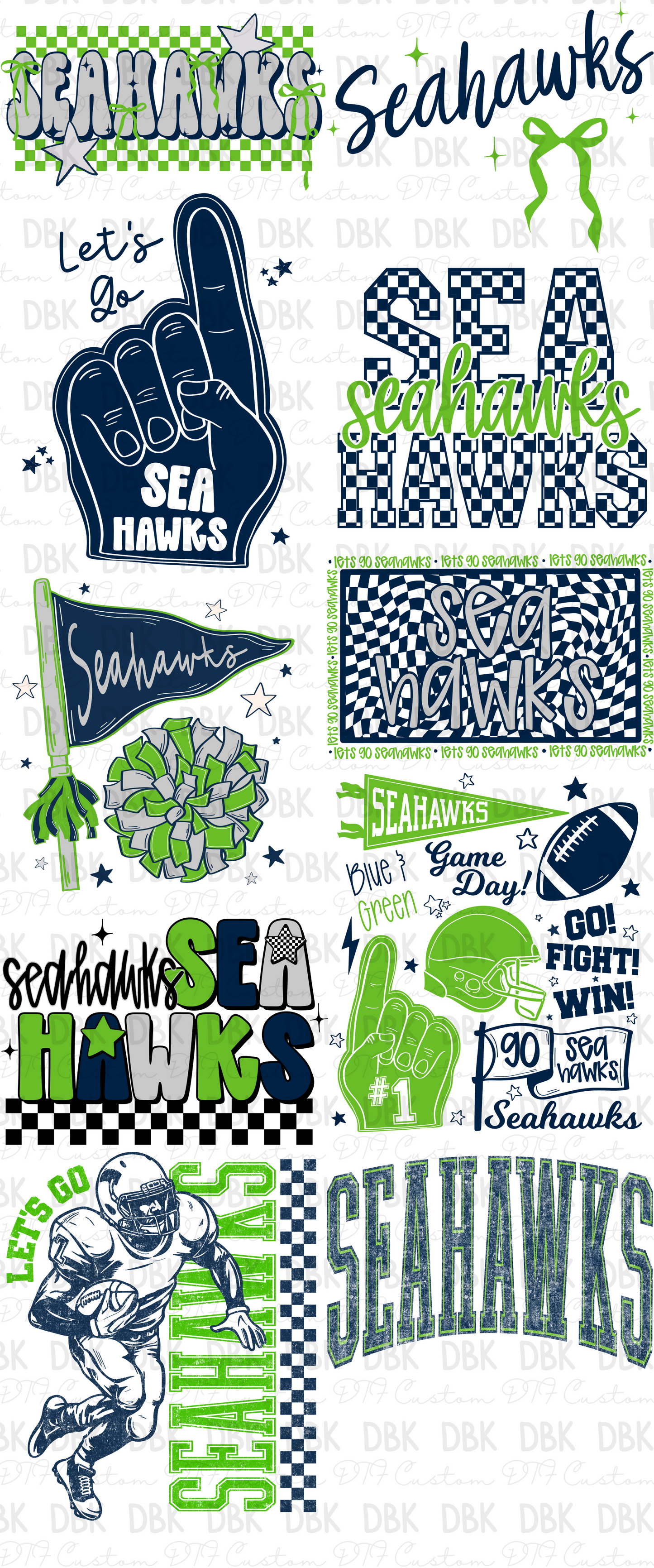 Seahawks Pre-Made Gang Sheet