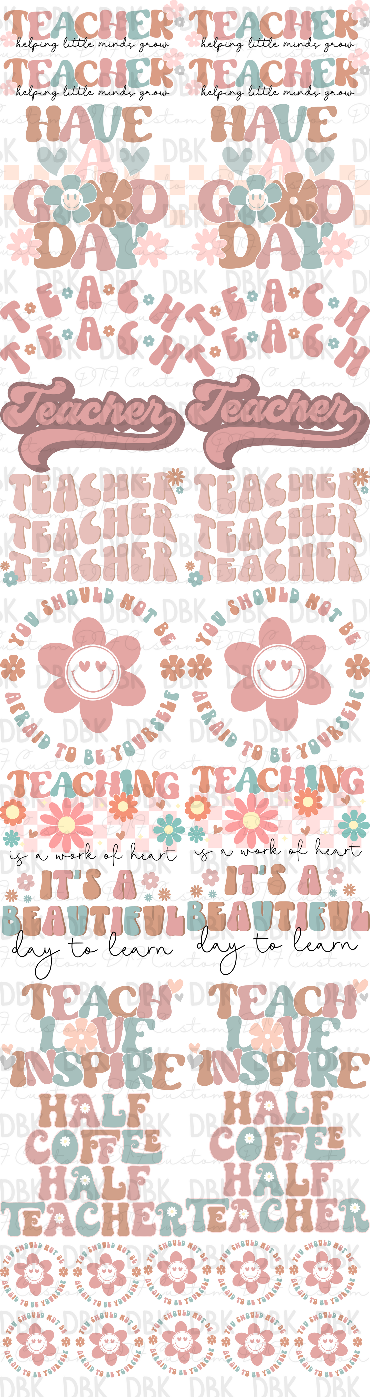 Teacher Pre-Made Gang Sheet P178
