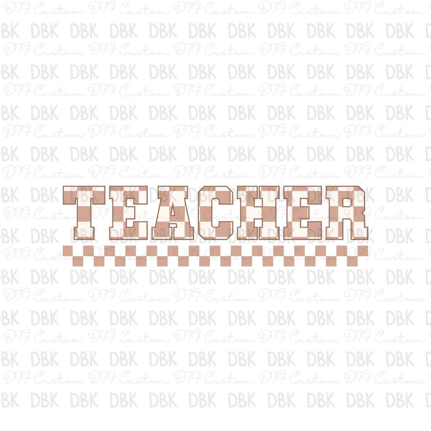 Teacher check DTF transfer