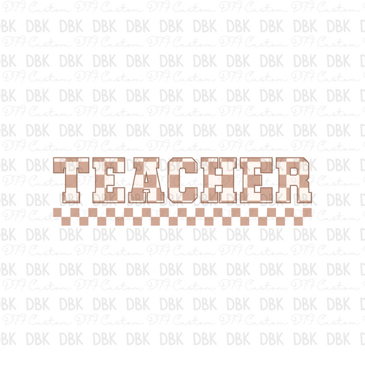 Teacher check DTF transfer